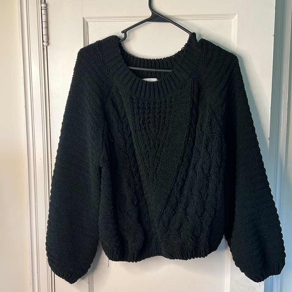 Black Bulky Knit Sweater